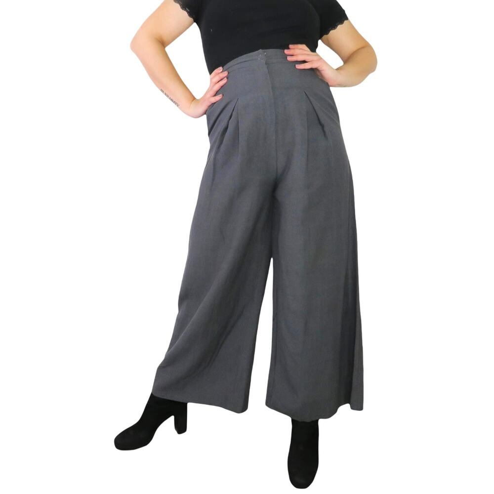 Anthropologie Six Crisp Days Gray High Rise Wide Leg Pants Small 27" Corpcore